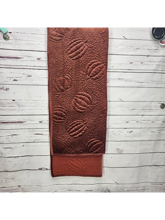 Hearth & Home Other - Hearth & Home Quilted Pumpkin Velvet Table Runner Burnt Orange Fall Décor 72"x14